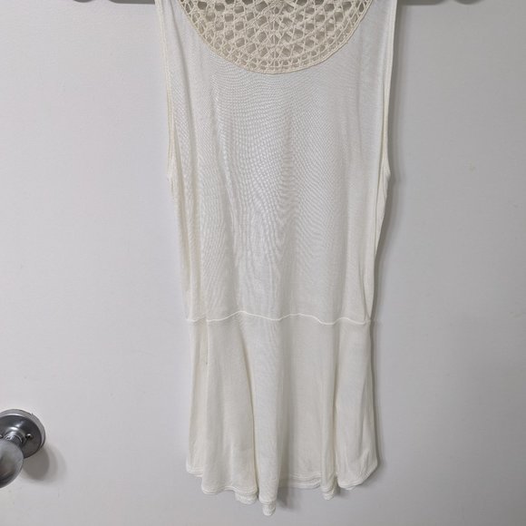 Aritzia Wilfred White Peplum Crochet Neckline Tank - Picture 2 of 2